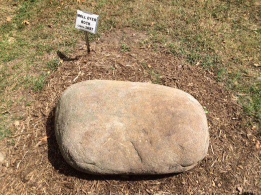 The infamous Moll Dyer rock circa 1697 where the accused witch Moll Dyer froze to death.
