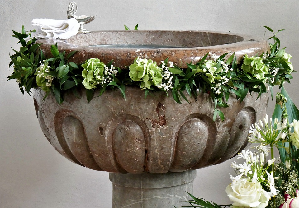 in a church stone vessel.