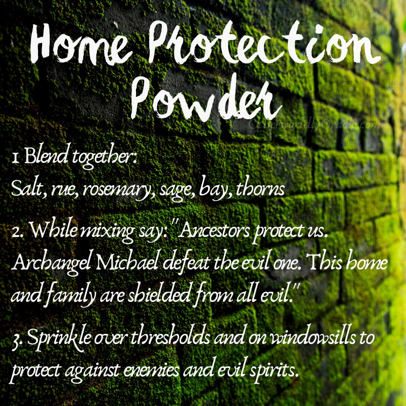 My personal home protection powder recipe.