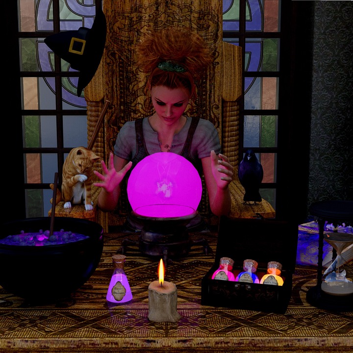 The cat is a traditional witch's familiar.