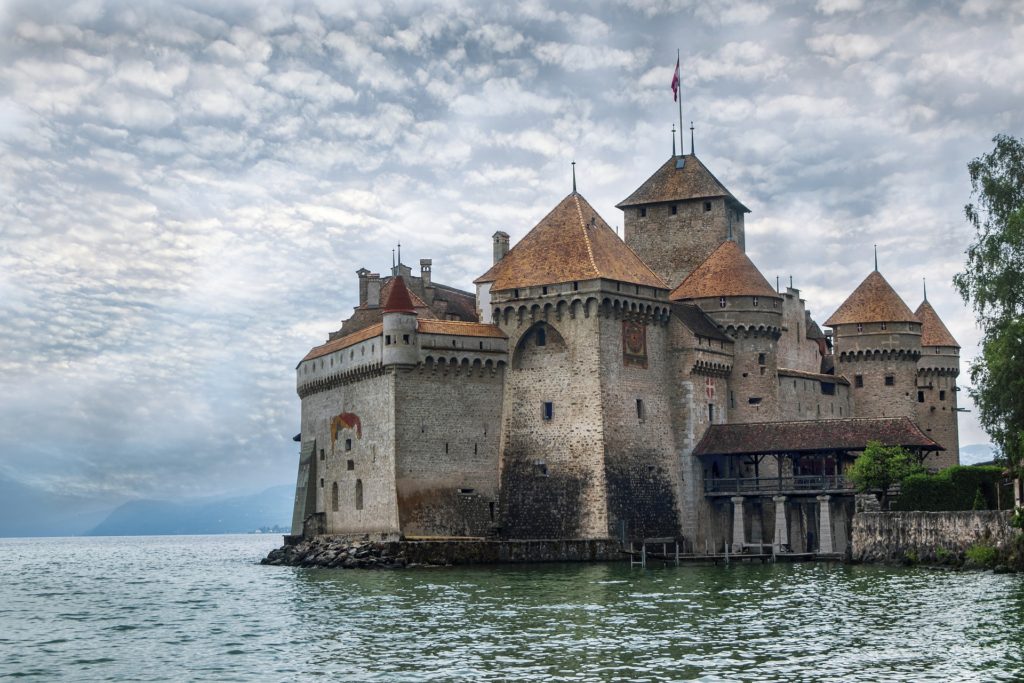 A haunted and magical castle from medieval times - chillon castle.