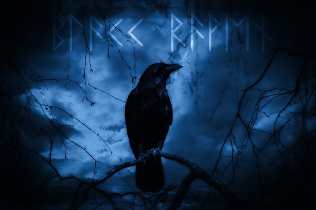 Odin the Allfather has two ravens who report to him with news: Huginn and Muninn