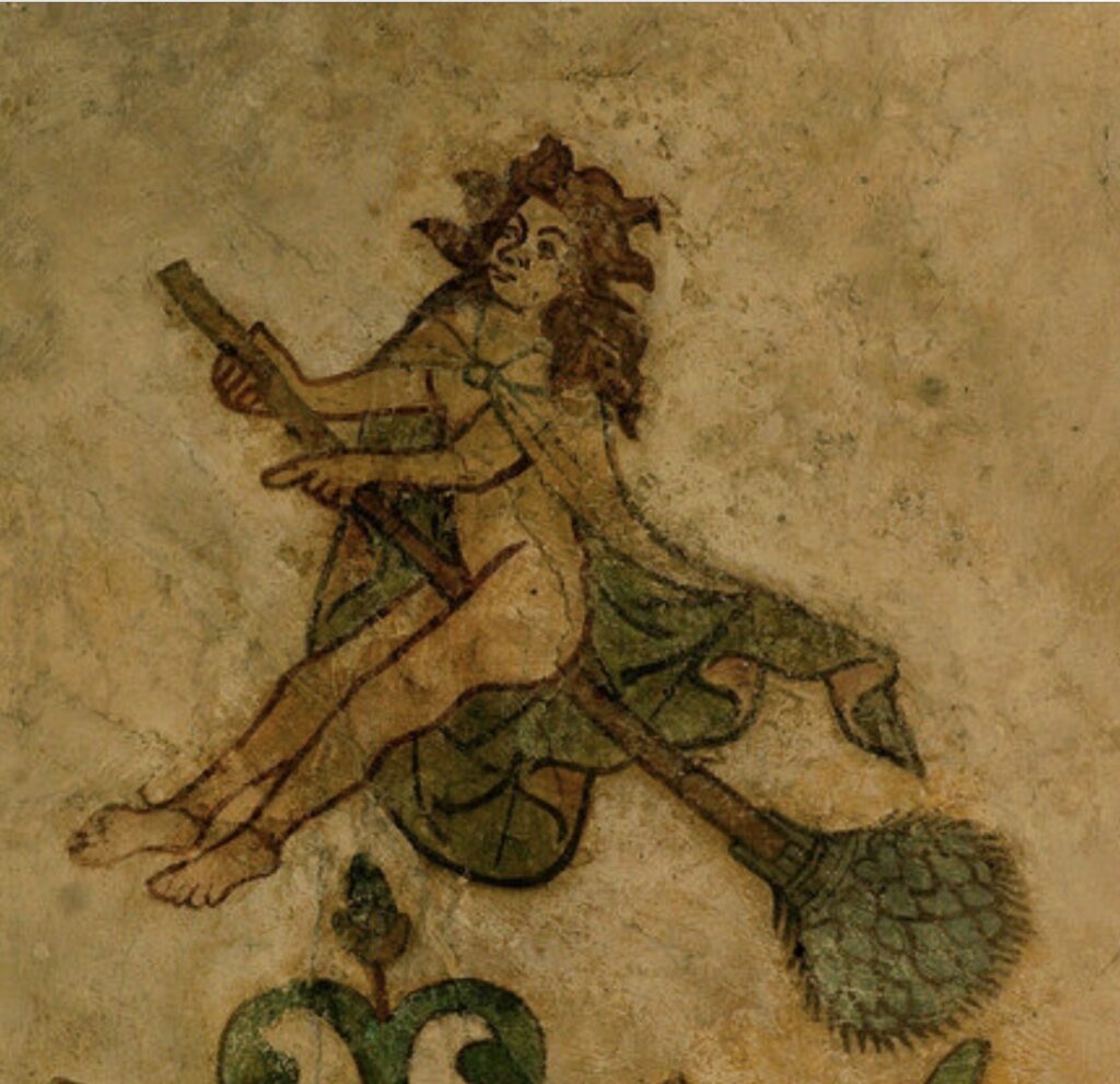 Freya on a broom
