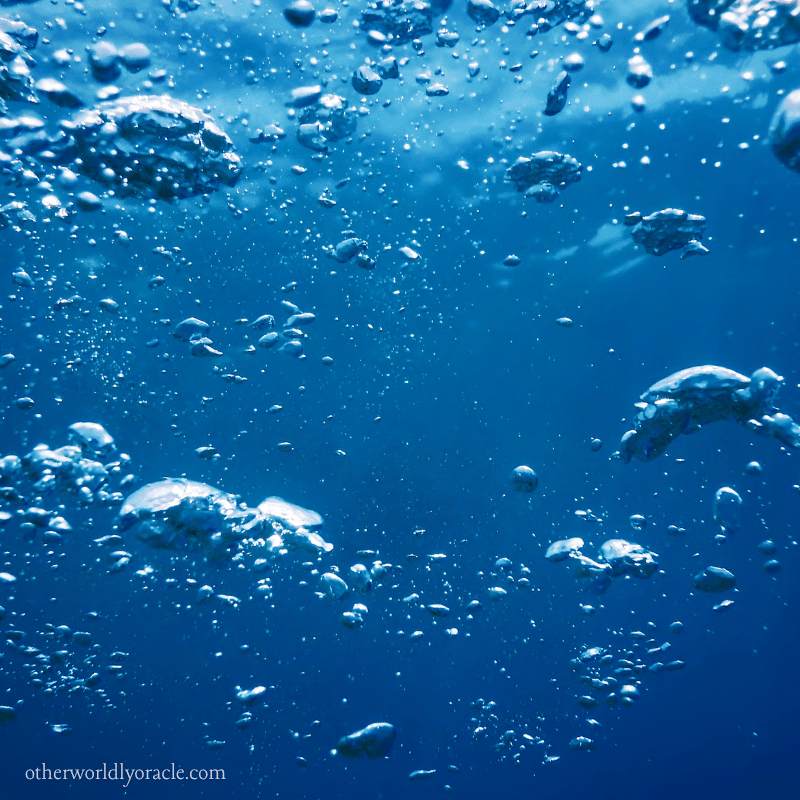 Bubbles in water.